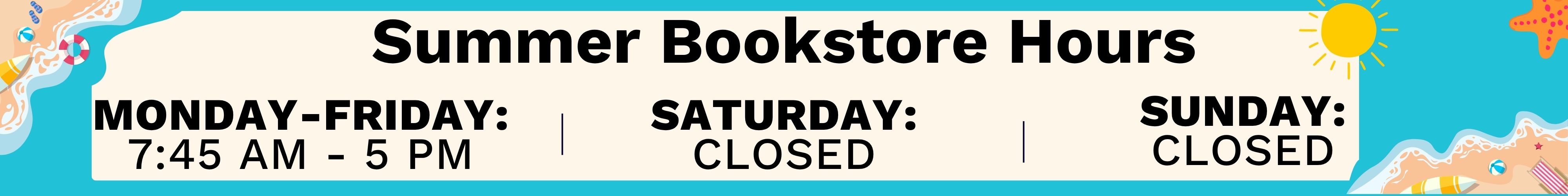 Summer Bookstore Hours